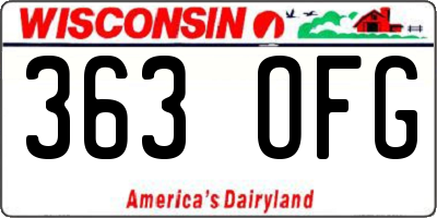 WI license plate 363OFG