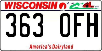 WI license plate 363OFH