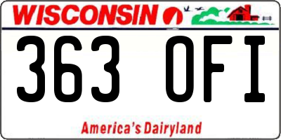 WI license plate 363OFI