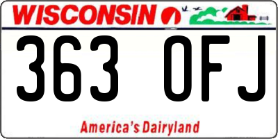 WI license plate 363OFJ