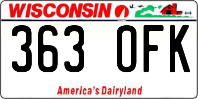 WI license plate 363OFK