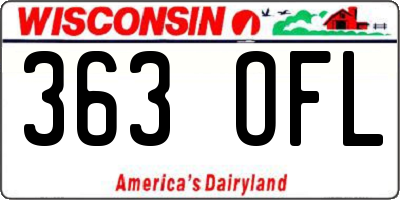 WI license plate 363OFL