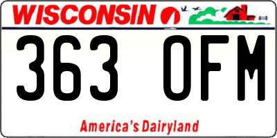 WI license plate 363OFM