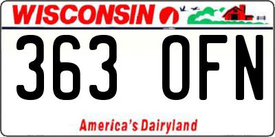 WI license plate 363OFN