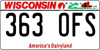 WI license plate 363OFS