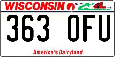 WI license plate 363OFU