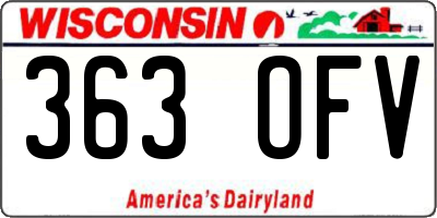 WI license plate 363OFV