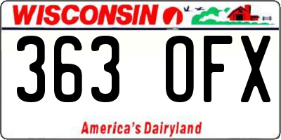 WI license plate 363OFX