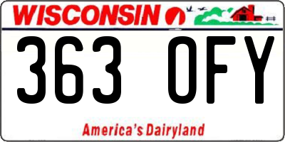 WI license plate 363OFY