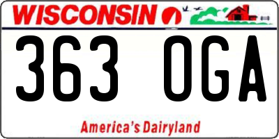 WI license plate 363OGA