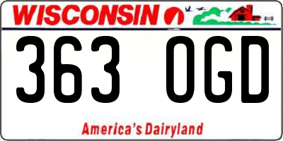 WI license plate 363OGD