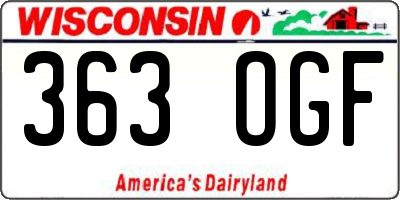 WI license plate 363OGF