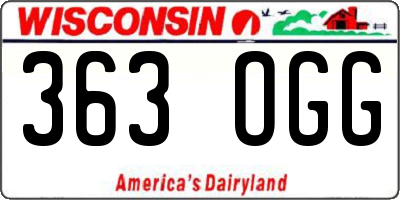 WI license plate 363OGG