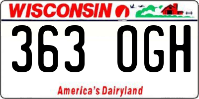 WI license plate 363OGH