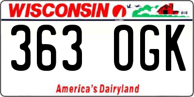 WI license plate 363OGK