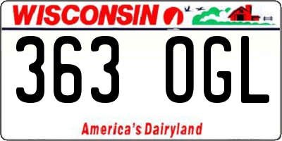 WI license plate 363OGL