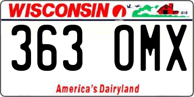 WI license plate 363OMX