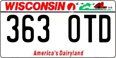 WI license plate 363OTD