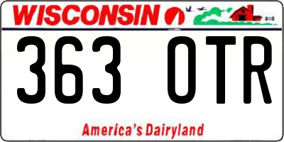 WI license plate 363OTR