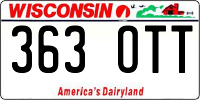 WI license plate 363OTT