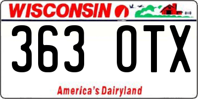 WI license plate 363OTX
