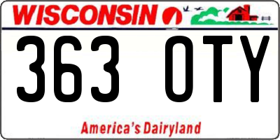 WI license plate 363OTY
