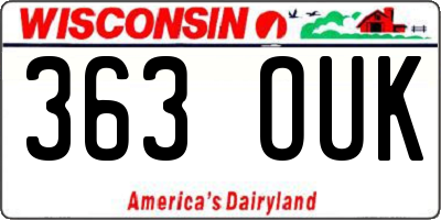 WI license plate 363OUK