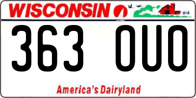 WI license plate 363OUO