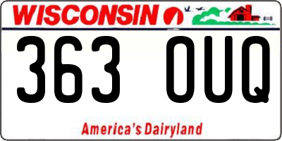 WI license plate 363OUQ