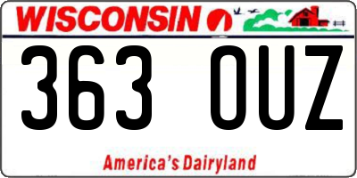 WI license plate 363OUZ
