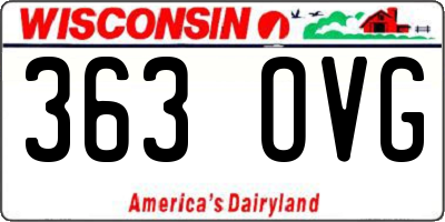 WI license plate 363OVG