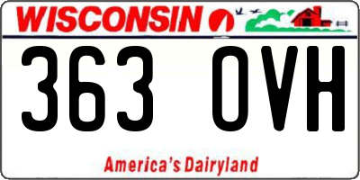 WI license plate 363OVH