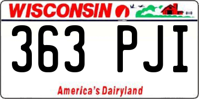WI license plate 363PJI