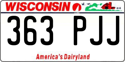 WI license plate 363PJJ