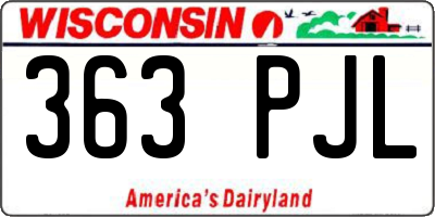 WI license plate 363PJL