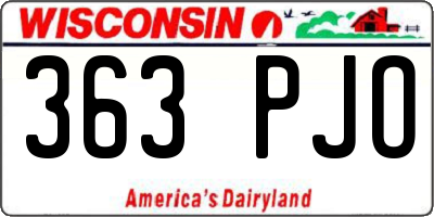 WI license plate 363PJO