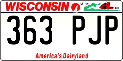WI license plate 363PJP