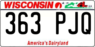 WI license plate 363PJQ