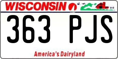 WI license plate 363PJS