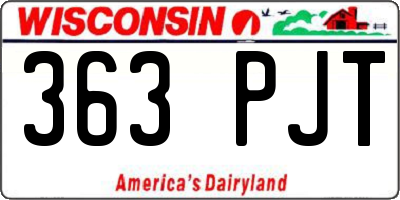 WI license plate 363PJT