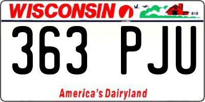 WI license plate 363PJU