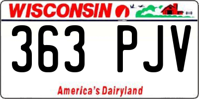 WI license plate 363PJV