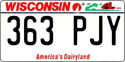 WI license plate 363PJY
