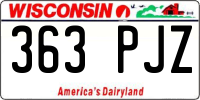 WI license plate 363PJZ