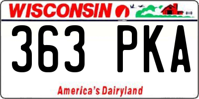 WI license plate 363PKA