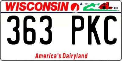 WI license plate 363PKC