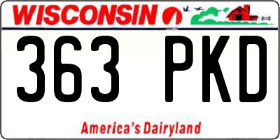 WI license plate 363PKD