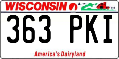 WI license plate 363PKI