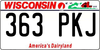 WI license plate 363PKJ