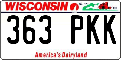 WI license plate 363PKK